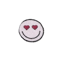Lot de 3 écussons thermocollants paix smiley coeur 3cm x 4,5cm