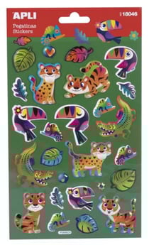 Stickers animaux de la jungle 1 feuille
