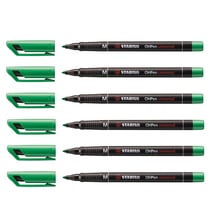 Marqueur permanent pointe moyenne 1 mm - STABILO OHPen - Vert - Lot de 6