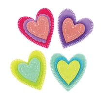 MégaCréa DIY - Motif adhésif en feutrine Coeur 4,5 cm 8 pièces