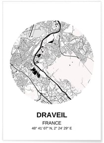 Affiche Carte Draveil | A3 : 29,7x42cm