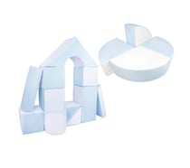 Set de 15 blocs en mousse le jeu blanc bleu pastel