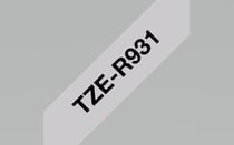 StopRuban en tissu non adhésif brillant noir argent 12 mm  P-Touch - Brother