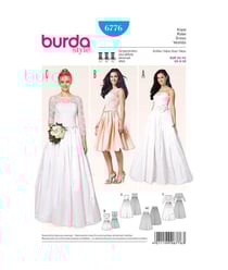 Patron Burda 6776 Robe de mariée et robe de soirée du 34 au 44 taille n°FR 34-44