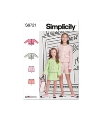Patron Simplicity 9721 - Vestes, Jupes et shorts du 32 au 44 FR taille n°FR 3-6