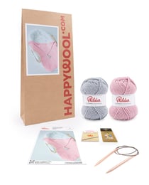Kit Tricot Couverture Bébé Louis ROSE TU