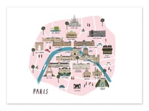 Affiche 30 x 40 cm - Paris Map - Alex Foster