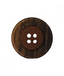 Carte de 2 boutons Panier Marron moyen rond 28mm - Union Knopf Marron