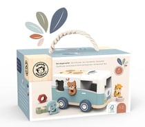 Jouet à bascule Boite a forme en bois – van bleu - Beige - Speedy Monkey