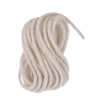 Cordon en laine avec coeur en jute, 5mm, 3m, blanc