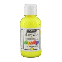 Peinture Acrylique en bouteille Jaune fluo 200ml - Amt
