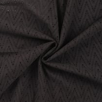 Tissu Coton brodé ajouré Leisa uni Noir - Au mètre