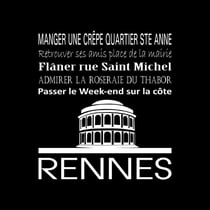 Tableau sur toile Rennes noir 30x30 cm