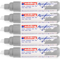 Lot de 5 marqueurs peinture acrylique biseau large EDDING argent 5-10 mm