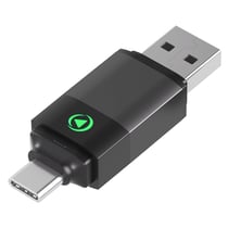 FORCE PLAY Adaptateur 2-en-1 sans fil USB-A / USB-C vers CarPlay / Android Auto Noir / Argent