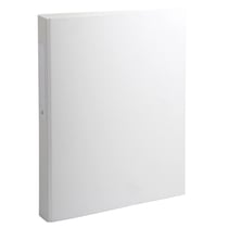 Classeur rembordé polypropylène 2 anneaux ronds de 25mm sur 3eme de couverture - Blanc - x 10 - Exacompta