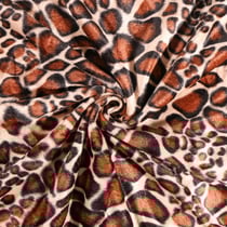 Tissu Velours Peau de bête Girafe Beige et Marron