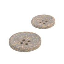 Lot de 3 boutons rond écorces de riz 4 trous gris cendre
