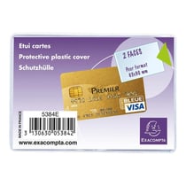 Etui de protection pour carte bancaire - Plastique - Transparent - Exacompta