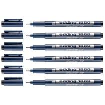 Lot de 6 feutres fins de précision pointe calibrée 0,8 mm - EDDING - Noir