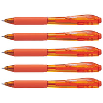 Lot de 5 stylos bille rétractables PENTEL WOW BK440 - Orange - Pointe moyenne