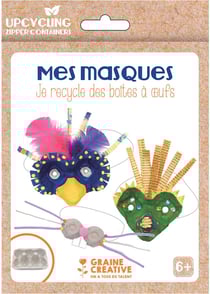 Kit upcycling boites a oeufs pour jolis masques - Graine Creative - Gris
