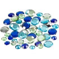 Pierre de strass, Rond, dim. 6+9+12 mm, harmonie bleu/vert, 360 pièces/ 1 Pq.