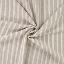 Tissu aspect Lin rayé Beige