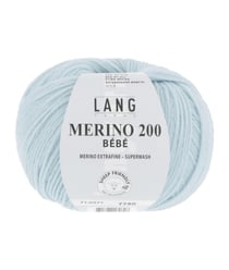 Pelote de laine à tricoter pour layette MERINO 200 BEBE - Lang Yarns 371 Bleu