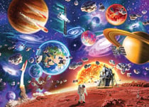 Puzzle 350 pièces - Voyages dans l'Espace - Puzzle Famille (Pièces de Tailles Différentes) - Cobble Hill