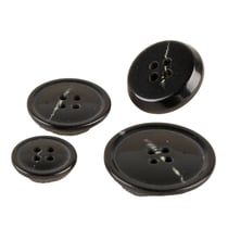 Lot de 3 boutons 4 trous imitation corne Noir