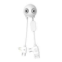 XOOPAR Câble USB-A vers Micro-USB et Ligthning JELLY 2A 10cm Format Porte-clés Blanc
