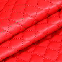 Tissu Simili cuir matelassé uni Chelsy Rouge