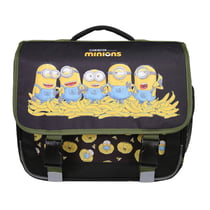 Cartable 38cm noir Les Minions 2 compartiments - Bagtrotter