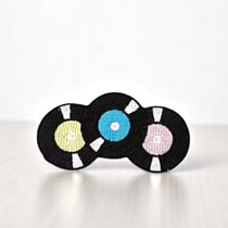 Patch thermocollant disques vinyles - Ecusson brodé rétro