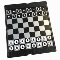 Jeu d'échecs magnétique de voyage - Format portefeuille - Plastique blanc