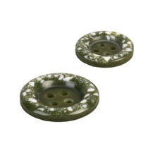 Lot de 3 boutons rond plastique recyclé 4 trous vert kaki