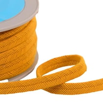 Double cordon fils 10mm jaune moutarde au mètre