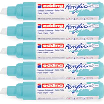 Lot de 5 marqueurs peinture acrylique permanent pointe large 5-10 mm - EDDING - Bleu pastel - 5000