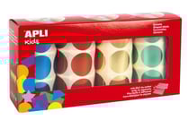 Gommettes rond métallisé 33 mm Rouleaux jaune bleu rouge vert