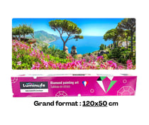 Diamond Painting Broderie Diamant LUMINLIFE 120x50cm, 5D, diamants ronds - Côte D'Amalfi