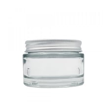 POT OLYMPE EN VERRE TRANSPARENT AVEC COUVERCLE EN ALUMINIUM 50ml