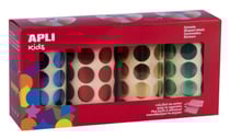 Gommettes 4 rouleaux Rond métallisé Ø 20 mm bleu rouge or vert