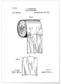 Affiche Brevet papier toilette | A3 : 29,7x42cm