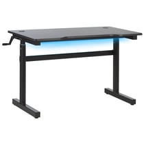 Bureau Table Gaming Noir Look Futuriste Plateau Ajustable Manuellement à Rétro Eclairage LED Multicolore Ideal Pour Competitions Beliani