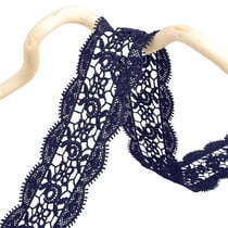 Bobine 13,7m guipure entre deux 50mm Bleu Marine