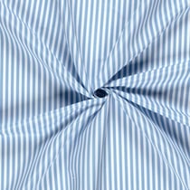 Tissu Short de bain déperlant recyclé Rayé Bleu ciel sur fond Blanc