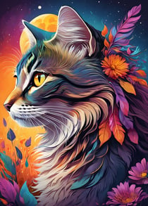 Puzzle 500 pièces - Floral Cat - Bluebird Puzzle