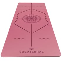 Tapis Yoga Bordeaux Antidérapant PU-Caoutchouc naturel Éco-Responsable MANDALA Premium 183x68x0,4cm