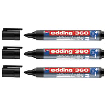 Lot de 3 marqueurs tableau blanc effaçables - EDDING - Pointe 1,5-3 mm - Noir